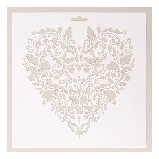 Filigree Heart Stencil 25cm x 25cm