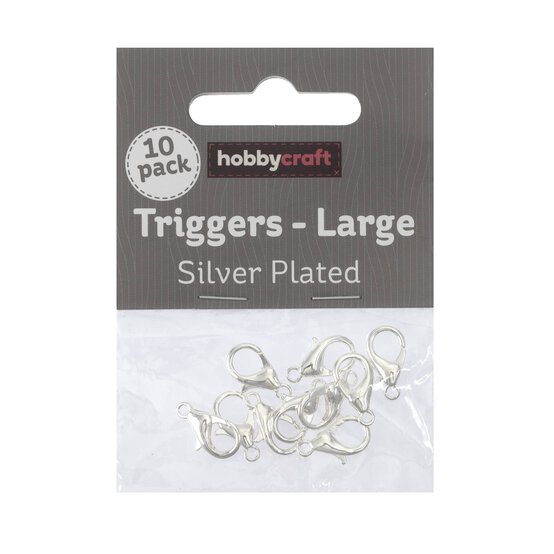 Silver Plated Trigger Clasp 15 x 6mm 10 Pack