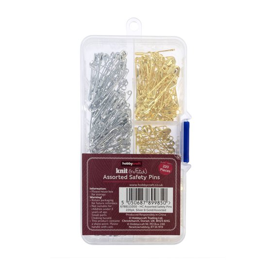 Assorted Safety Pins 220 Pack