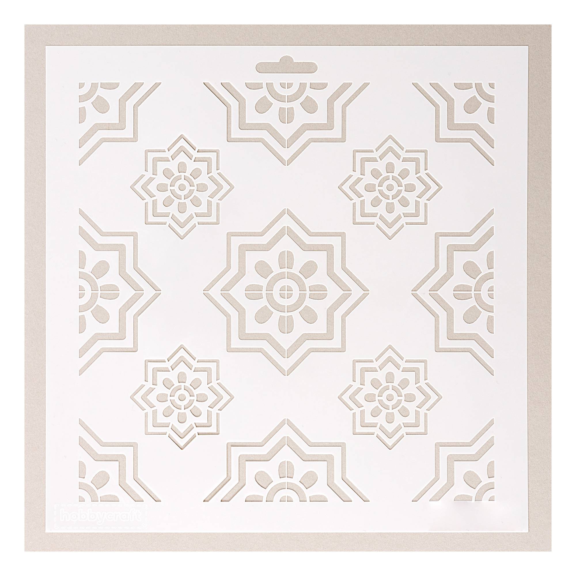 Tile Star Flower Stencil 25cm x 25cm
