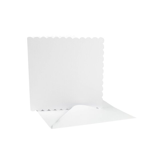 White Scalloped Cards6 x 6 Inches 25 Pack