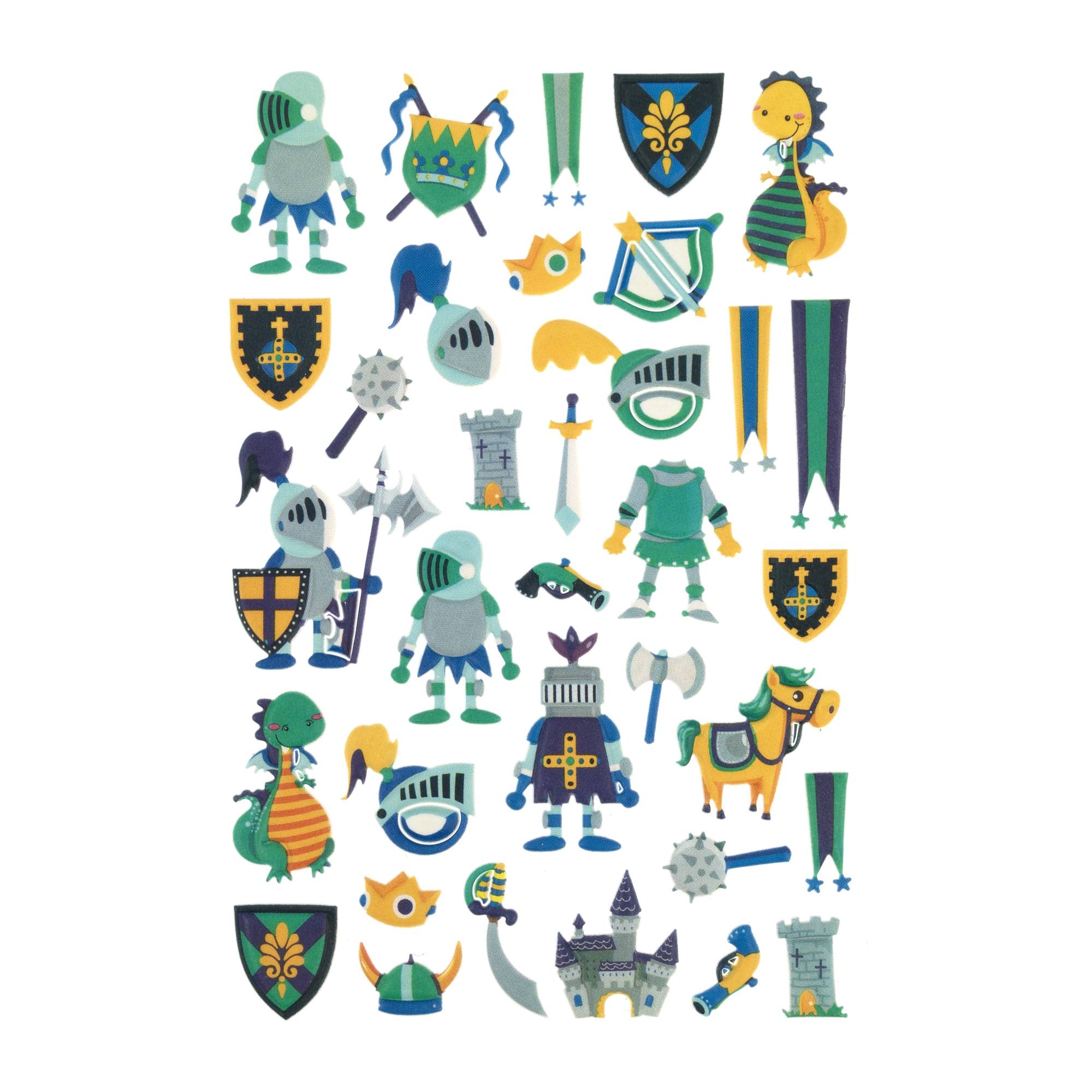 Knight Puffy Stickers