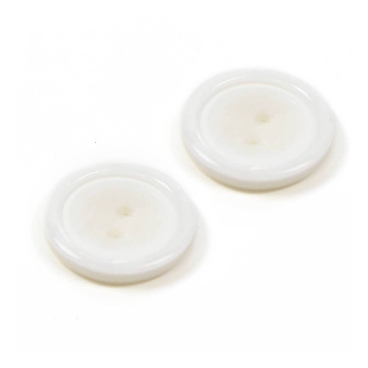Hemline White Basic Knitwear Button 2 Pack