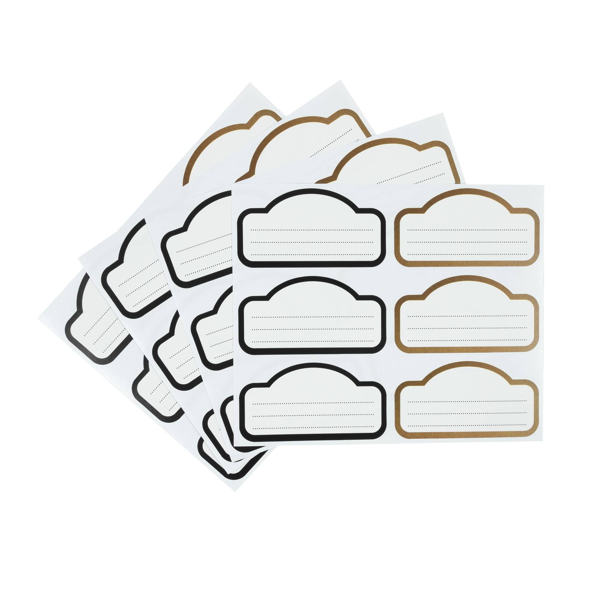 Natural and Black Jar Label Stickers 24 Pack