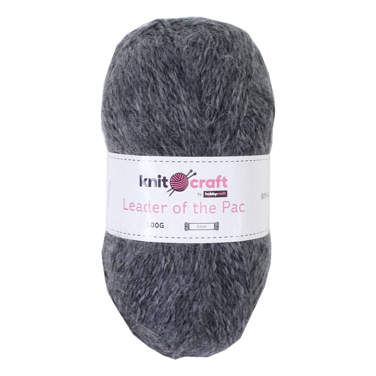 Knitcraft Charcoal Leader of the Pac Aran Yarn 100g