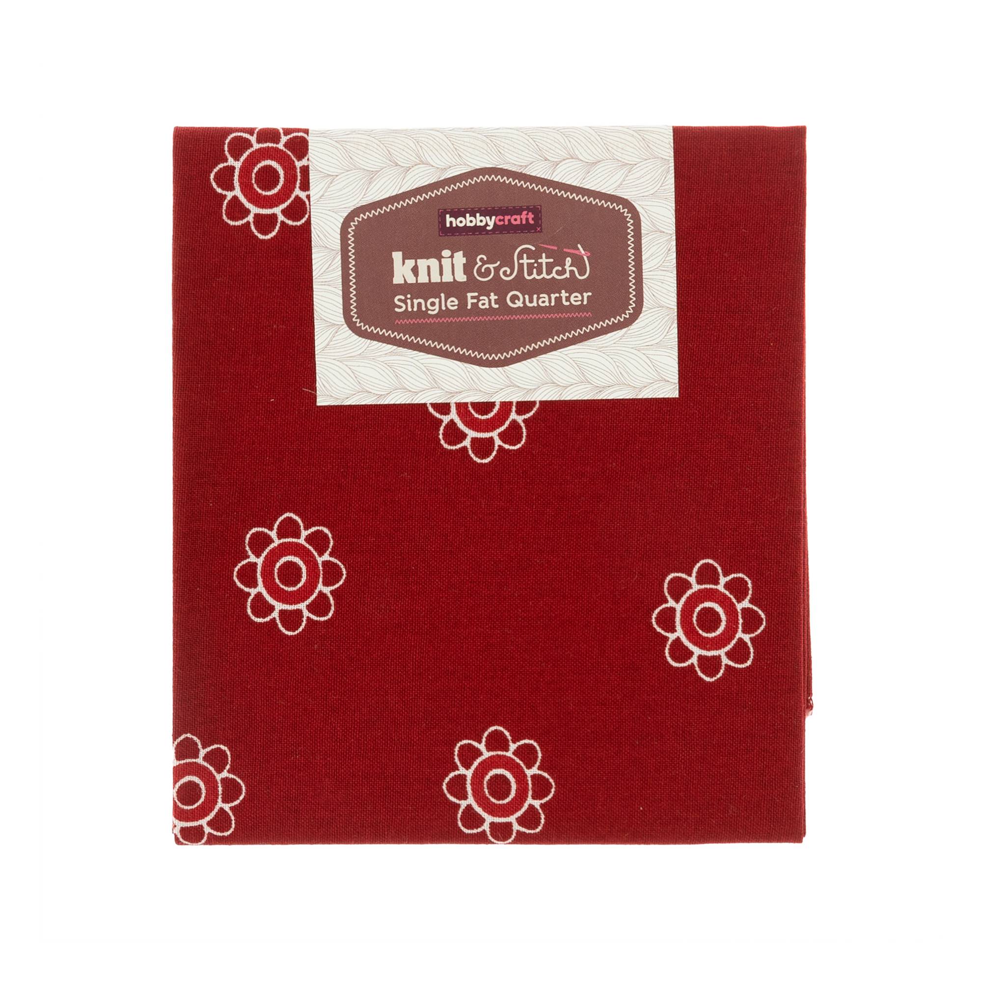 Red Flower Single Cotton Fat Quarter