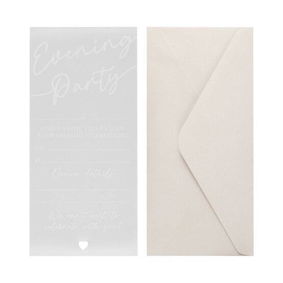 White Vellum Evening Invitations 20 Pack
