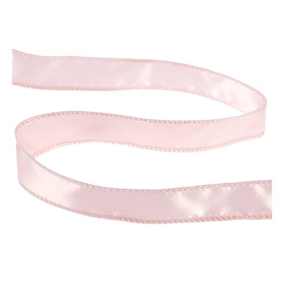 Blush Wire Edge Satin Ribbon 25mm x 3m