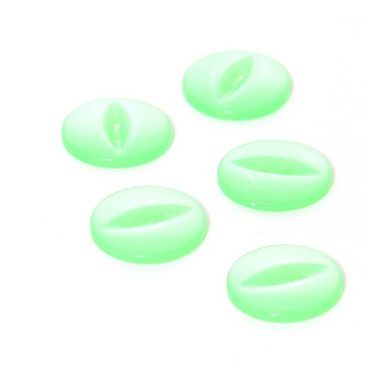 Hemline Light Green Basic Fish Eye Button 5 Pack