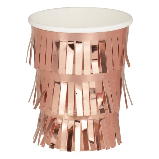 Ginger Ray Rose Gold Fringe Cups 8 Pack