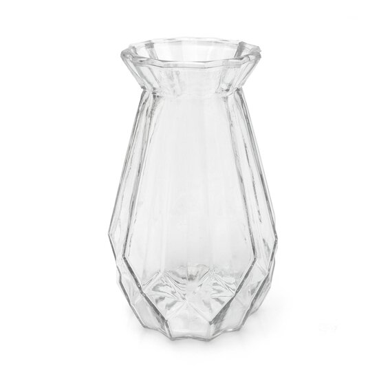 Clear Textured Glass Vase 12cm x 18cm