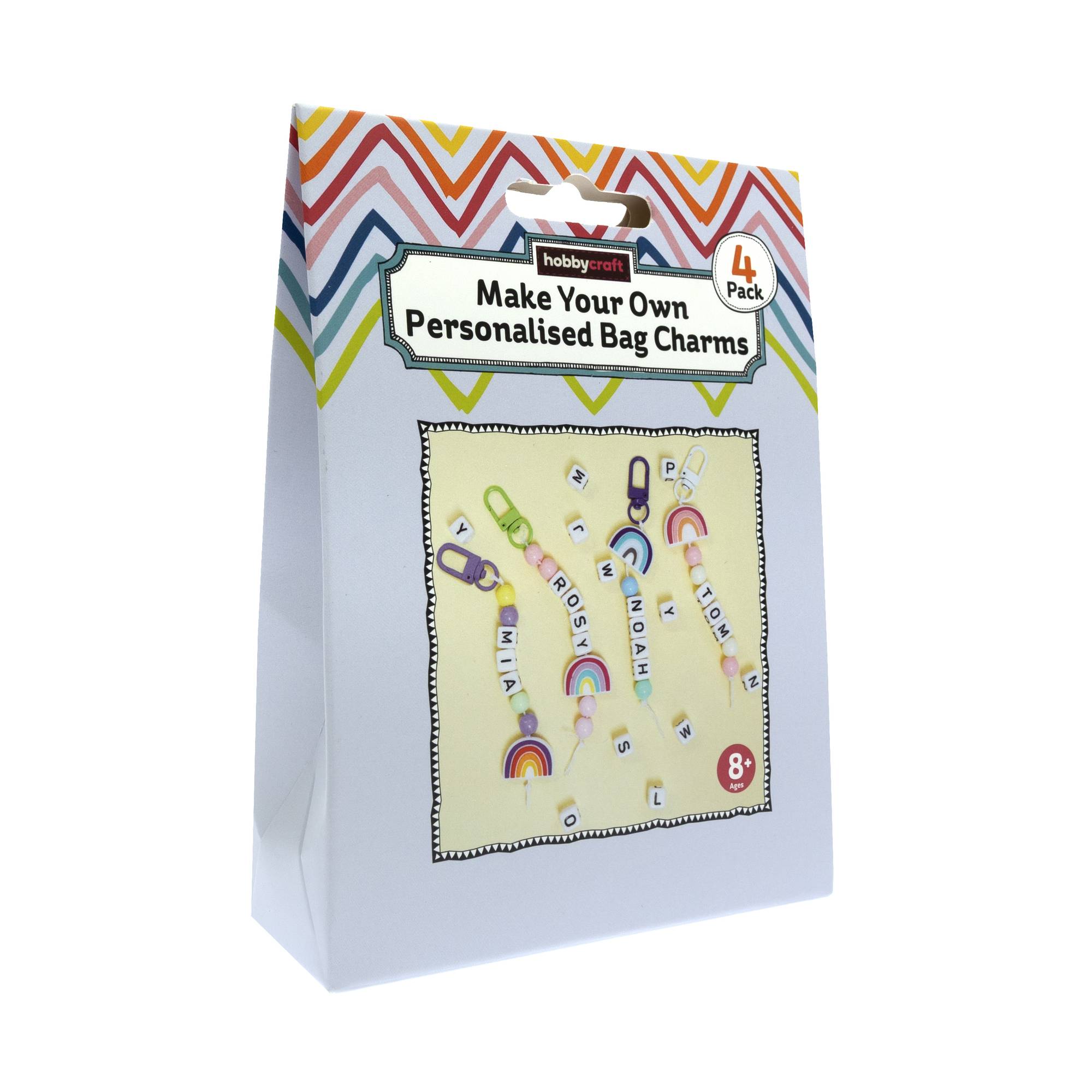 Make Your Own Personalised Bag Charms Kit 4 Pack