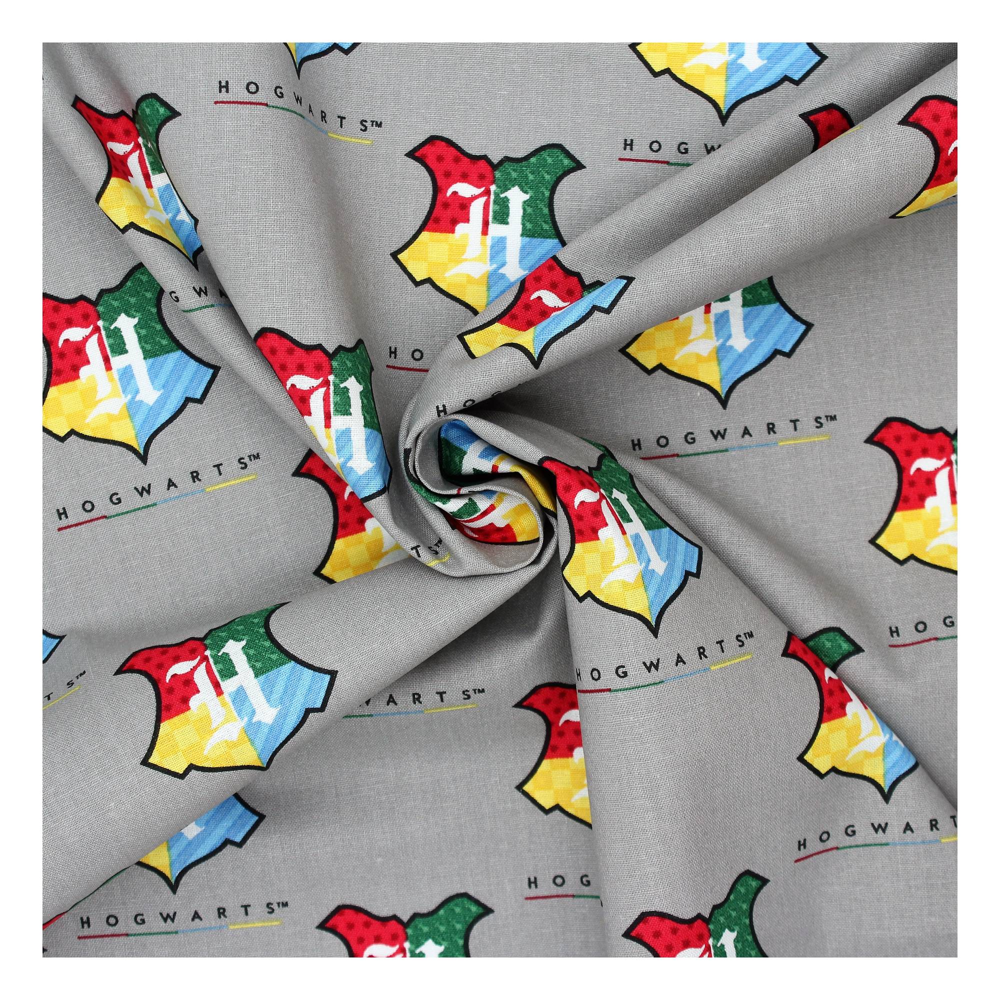 Hogwarts Crest Cotton Fabric by the Metre
