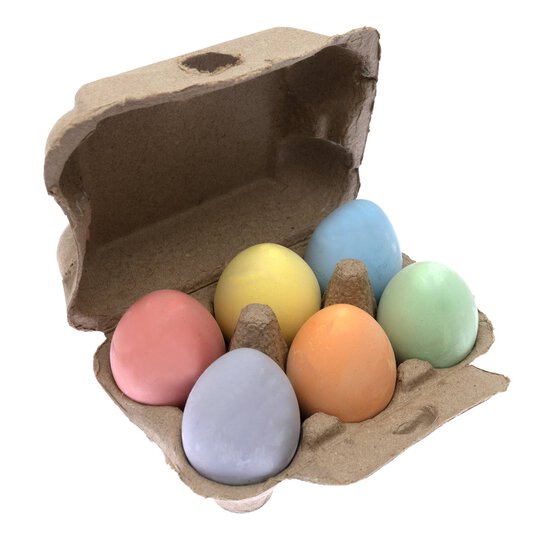 Coloured Chalk Eggs 6 Pack