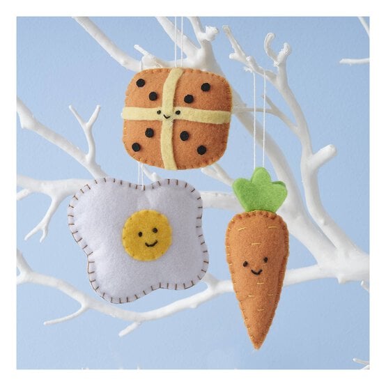 Make Your Own Felt Easter Food Decorations 3 Pack