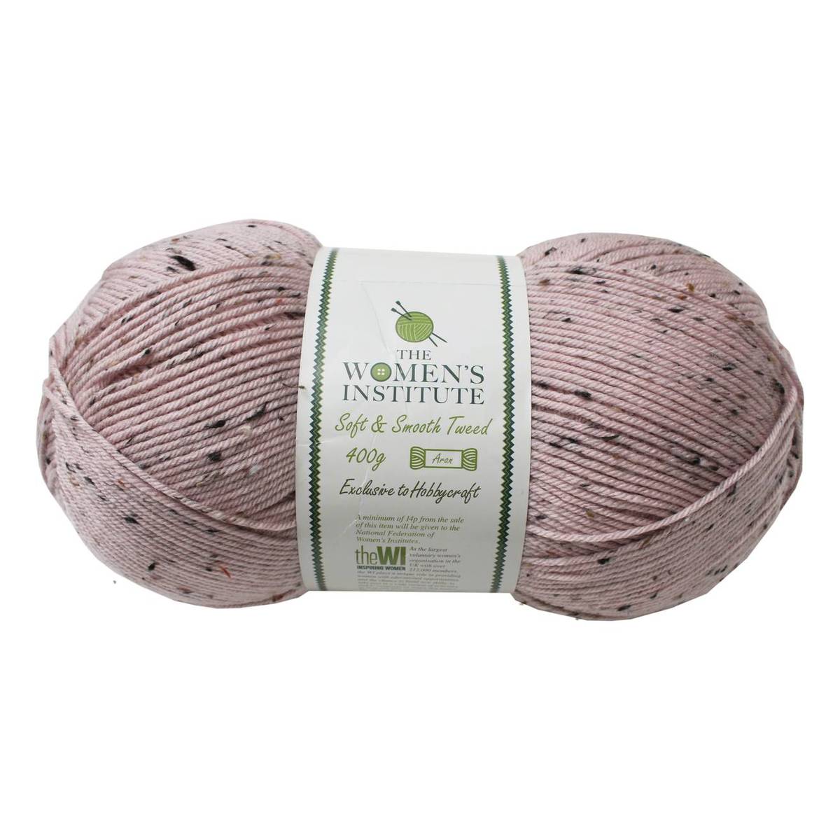 Women's Institute Pink Soft and Smooth Tweed Aran Yarn 400g