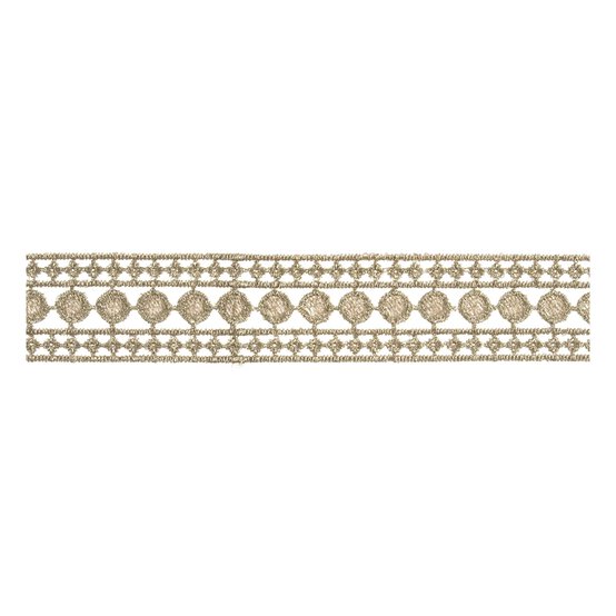 Gold 30mm Metallic Circle Border Lace Trim by the Metre