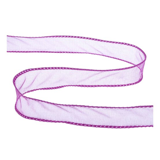 Berry Wire Edge Organza Ribbon 25mm x 3m