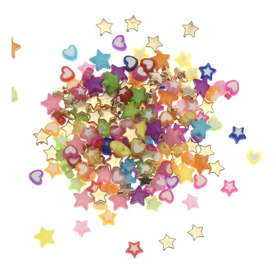 Mixed Star and Heart Beads 40g