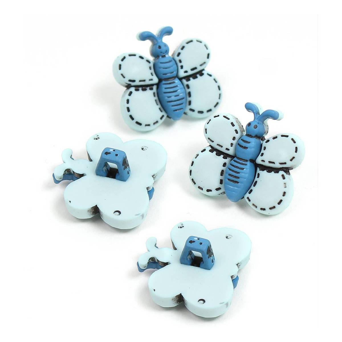 Hemline Silver Novelty Bee Button 4 Pack