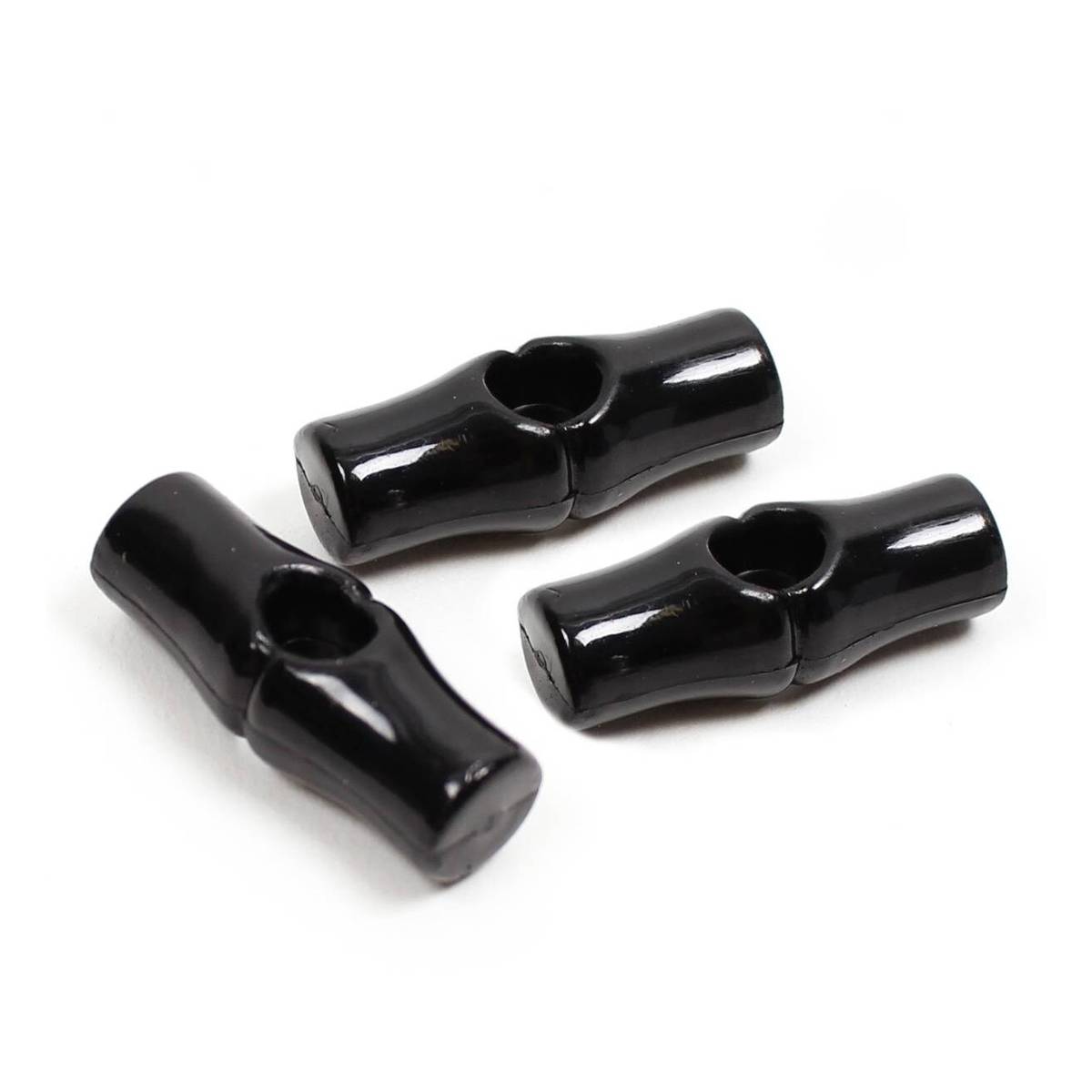 Hemline Black Basic Toggle Button 3 Pack