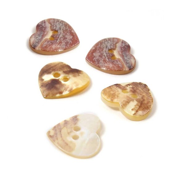Hemline Assorted Shell Mother of Pearl Button 5 Pack