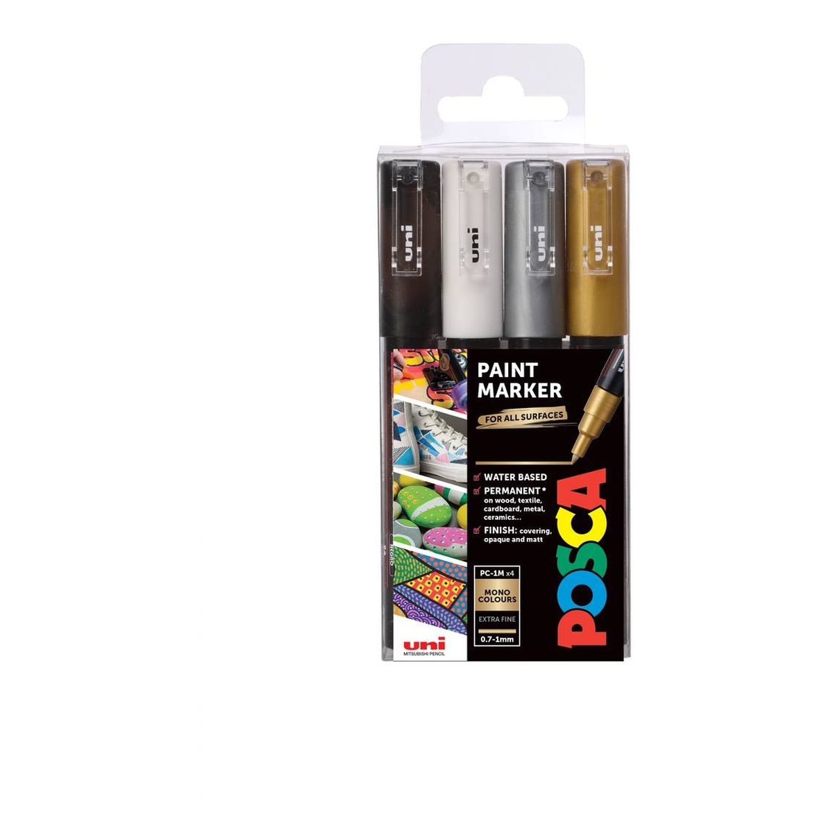 Uni-ball Mono Posca PC-1M Marker Pens 4 Pack