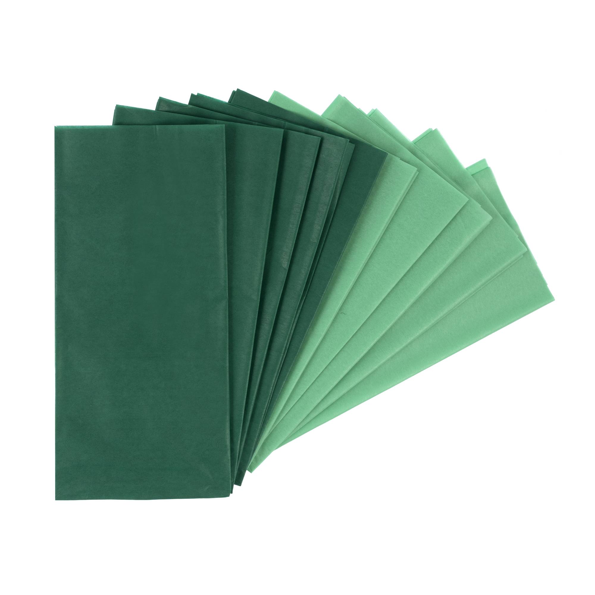 Dark and Light Green Tissue Paper 65cm x 50cm 10 Pack