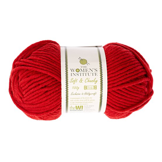 Women’s Institute Dark Red Soft and Chunky Yarn 100g