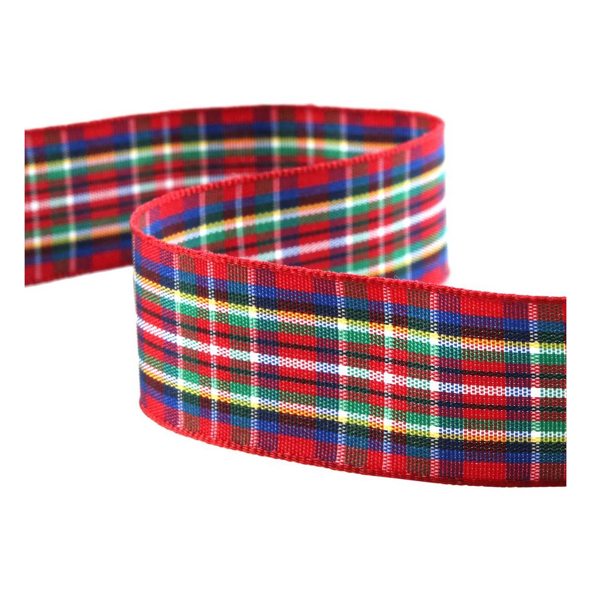 Red Tartan Ribbon 18mm x 5m