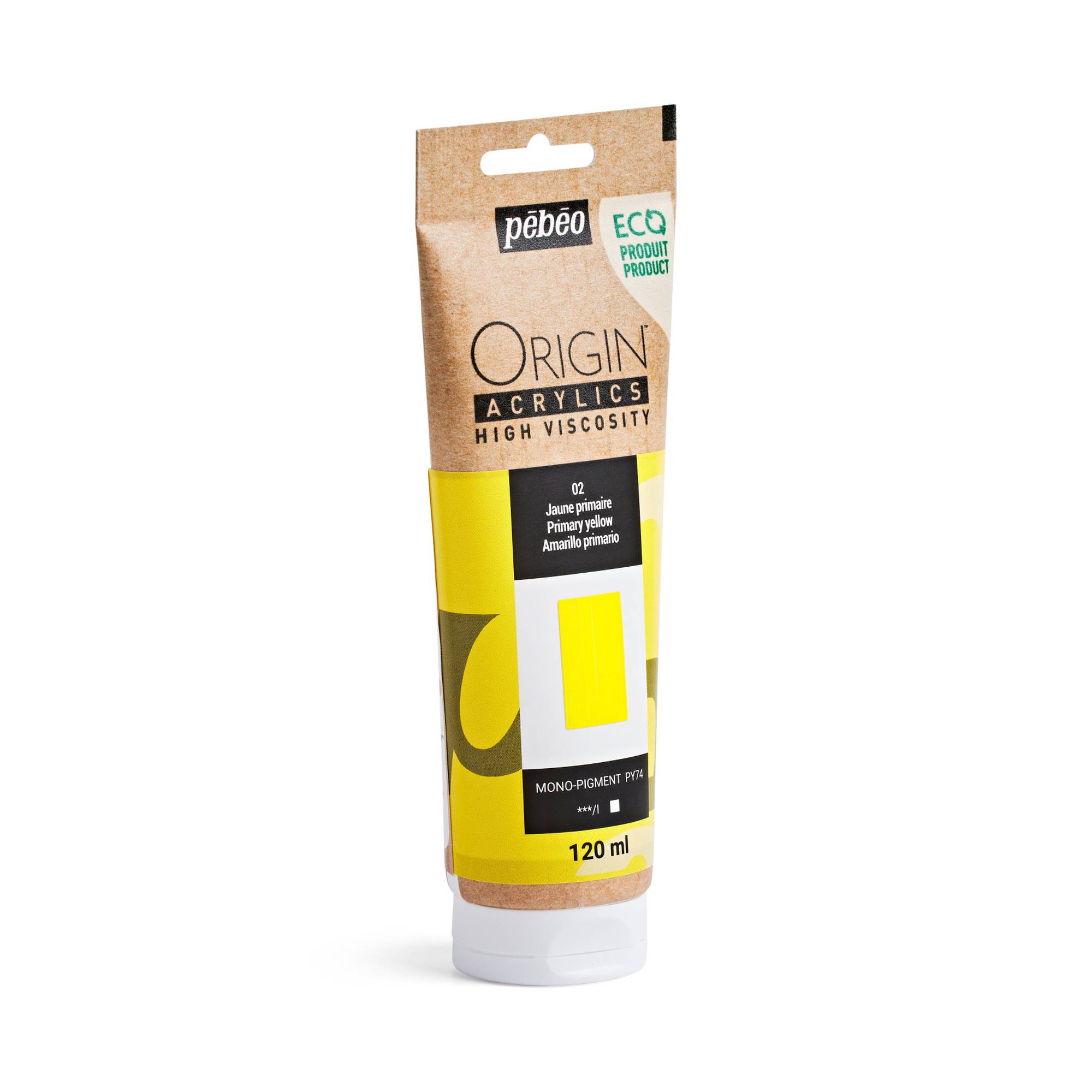 Pebeo Origin Primary Yellow Acrylic Paint 120ml