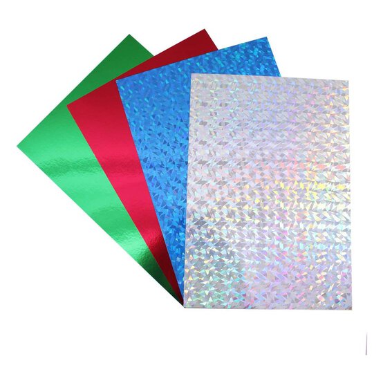 Foil Holographic Metallic Card A4 4 Pack