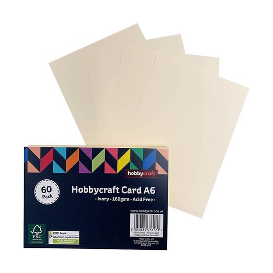 Ivory Card A6 60 Pack