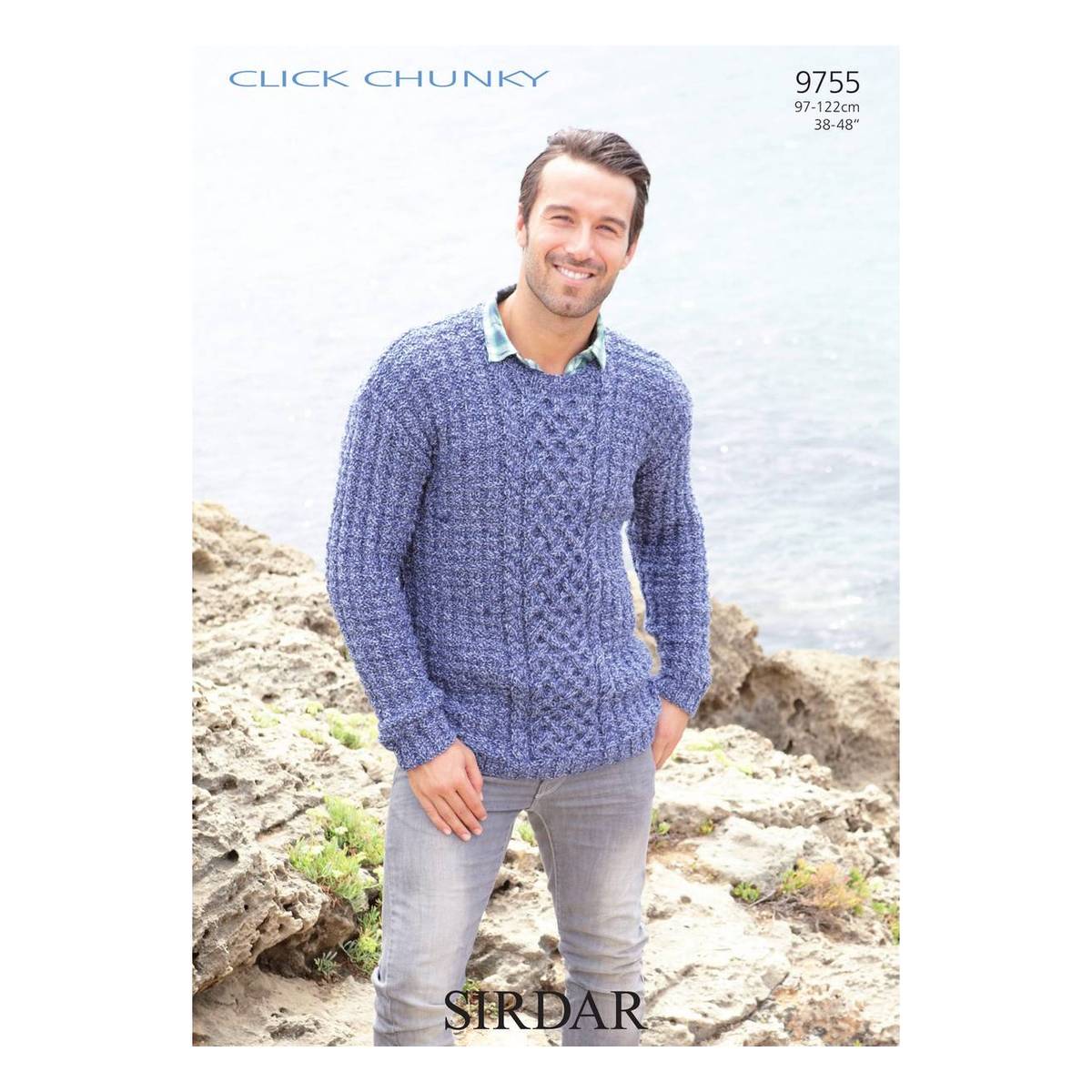 Sirdar Click Chunky Men's Jumper Digital Pattern 9755