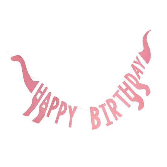 Ginger Ray Pink Dinosaur Birthday Bunting 1.4m