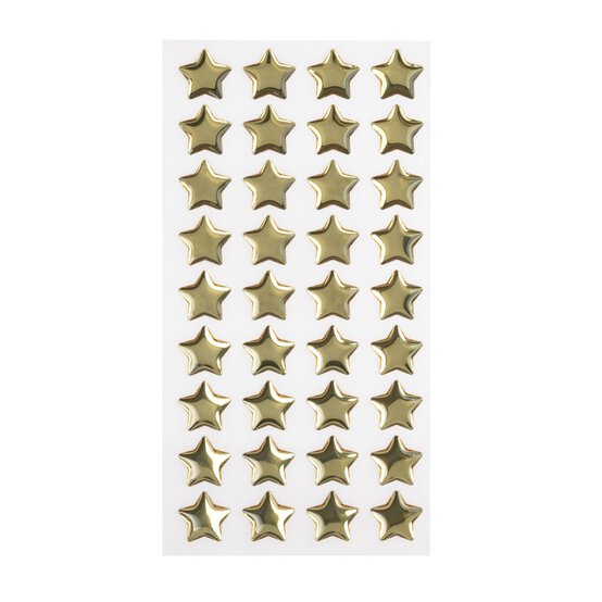 Gold Star Epoxy Stickers 36 Pack
