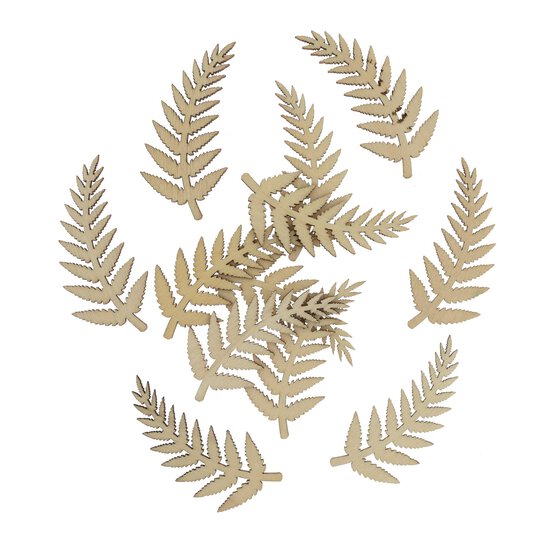 Fern Leaf Wooden Toppers 12 Pack