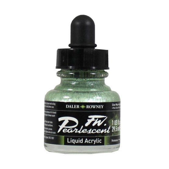 Daler-Rowney Silver Moss FW Pearlescent Liquid Acrylic 29.5ml