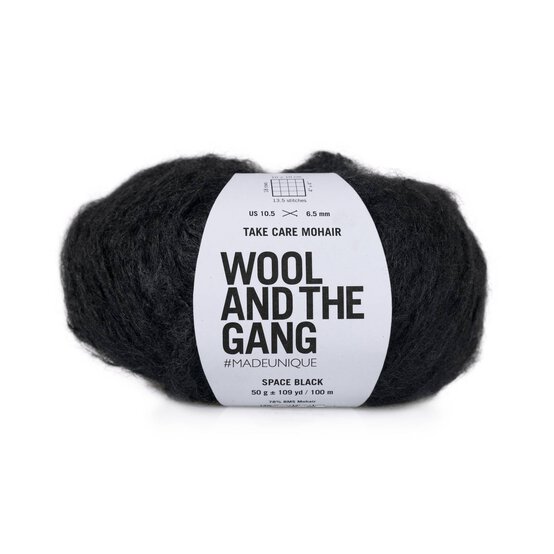 Wool and the Gang Space Black Take Care Mohair 50g