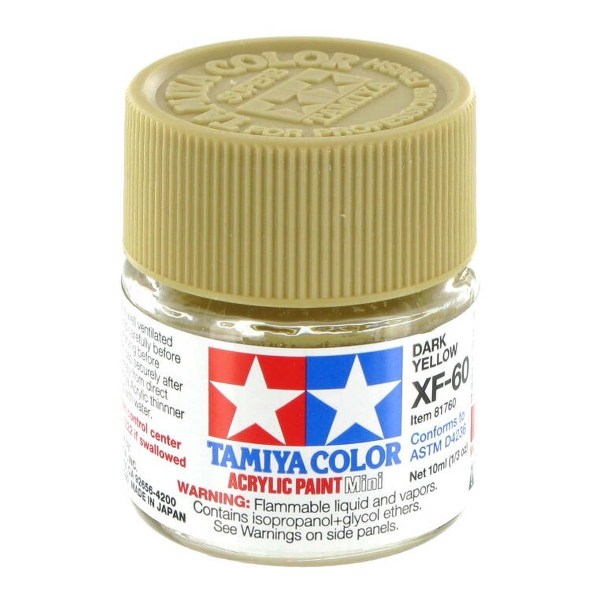 Tamiya Colour Acrylic Paint XF-60 Dark Yellow 10ml