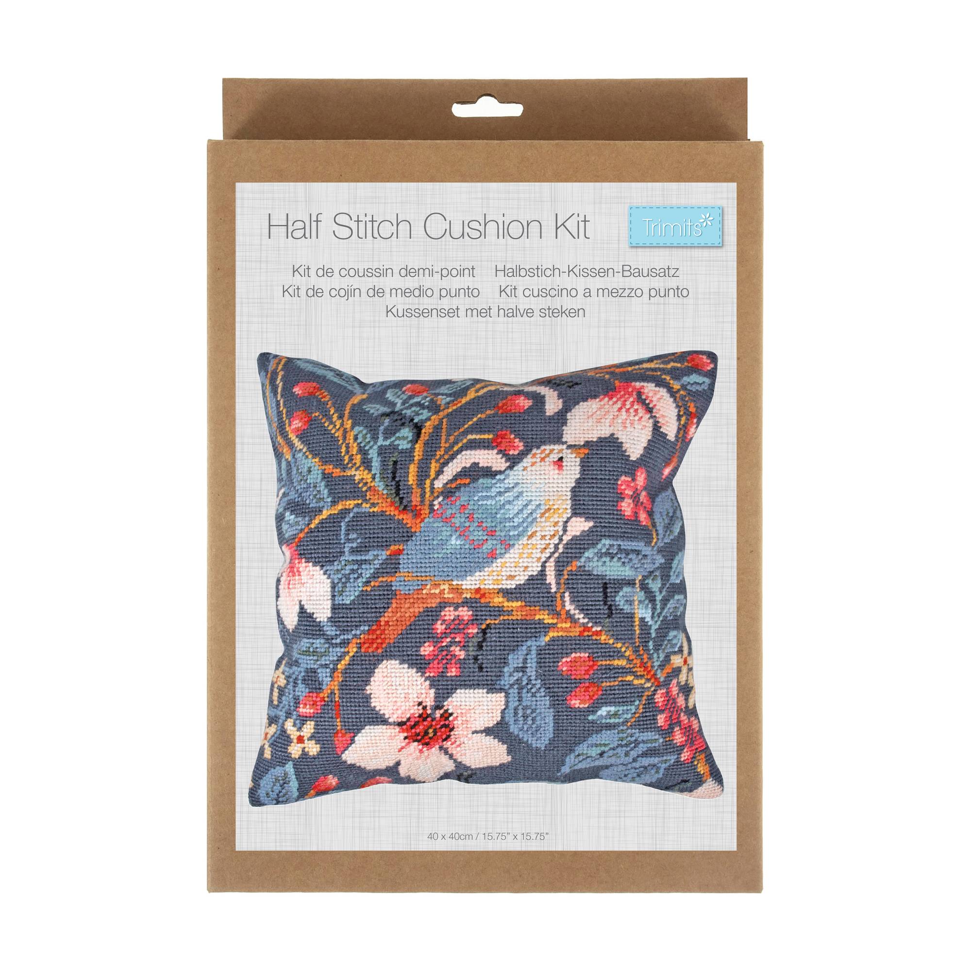 Trimits Magnolia Bird Half Stitch Cushion Kit 40cm x 40cm