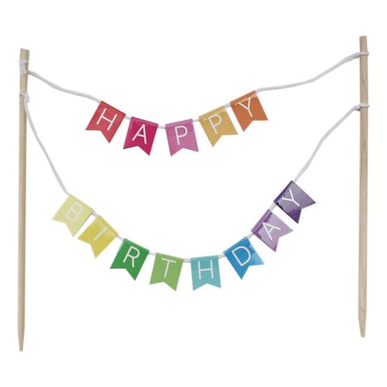 Happy Birthday Rainbow Cake Bunting