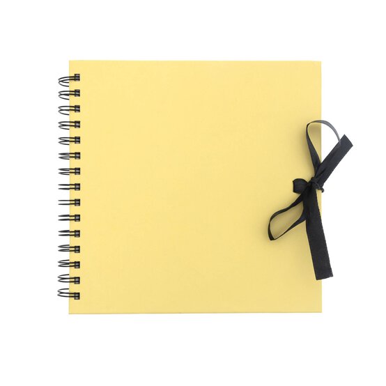 Spiral Bound Pastel Yellow Scrapbook 8 x 8 Inches