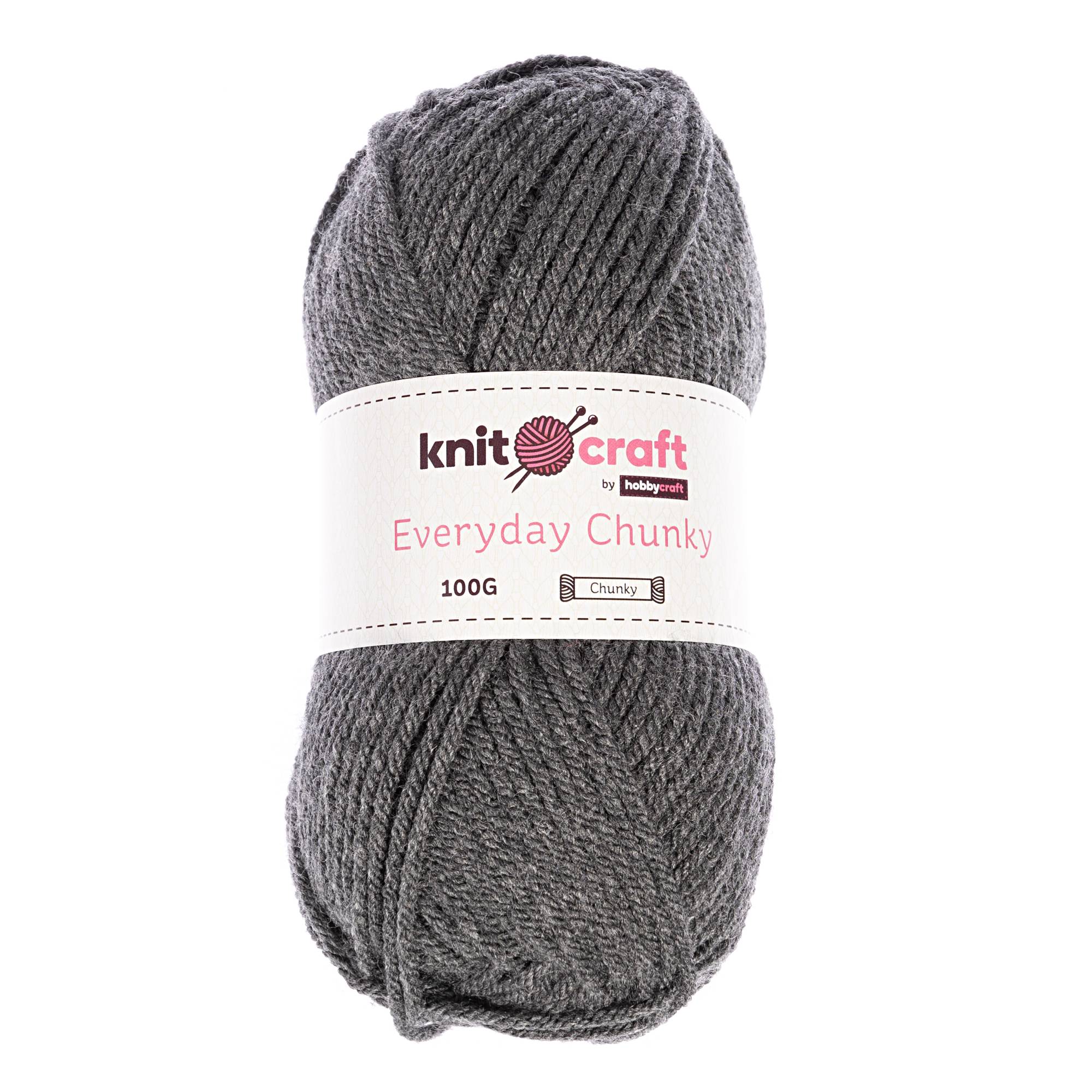 Knitcraft Grey Everyday Chunky Yarn 100g