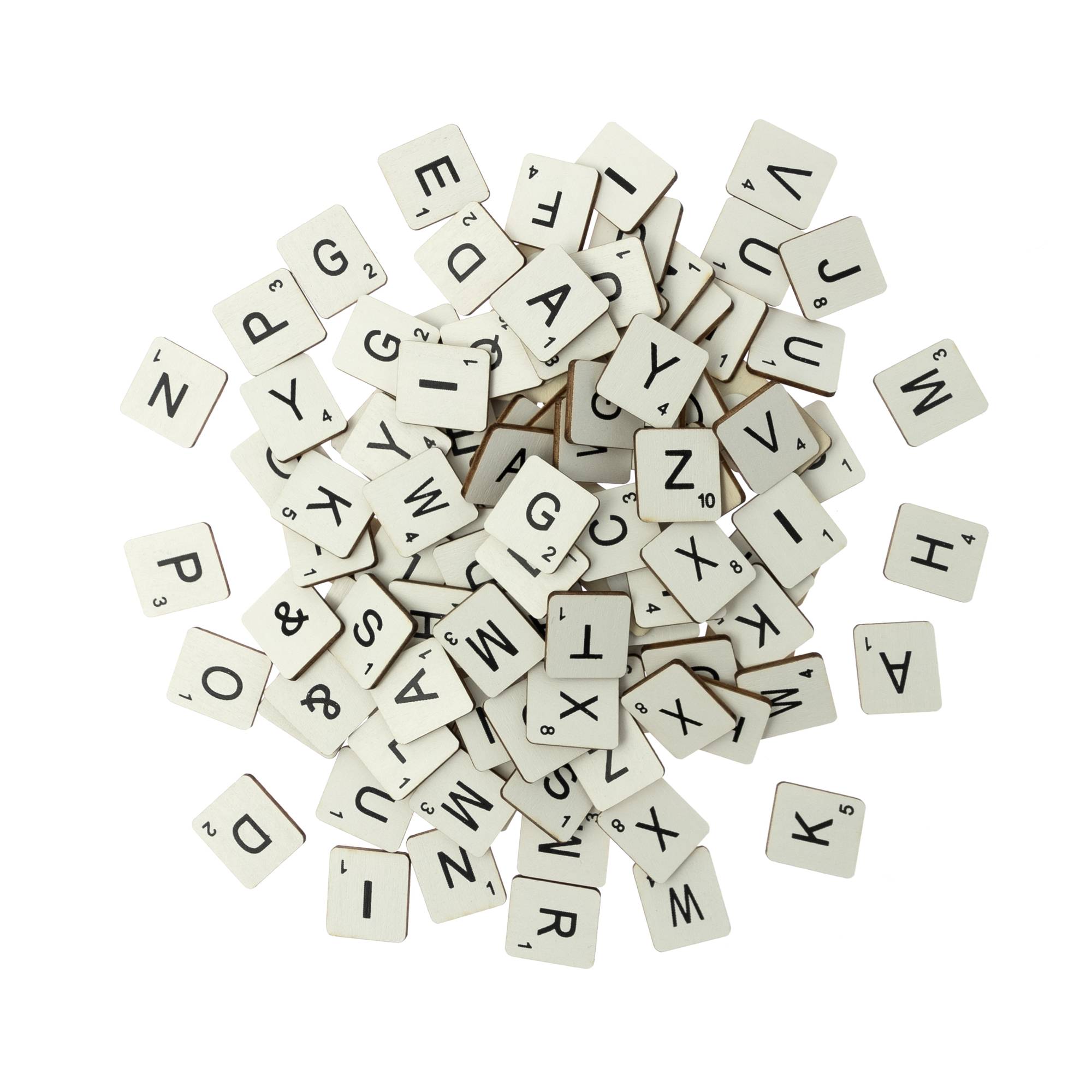 Black on White Letter Tiles 114 Pack