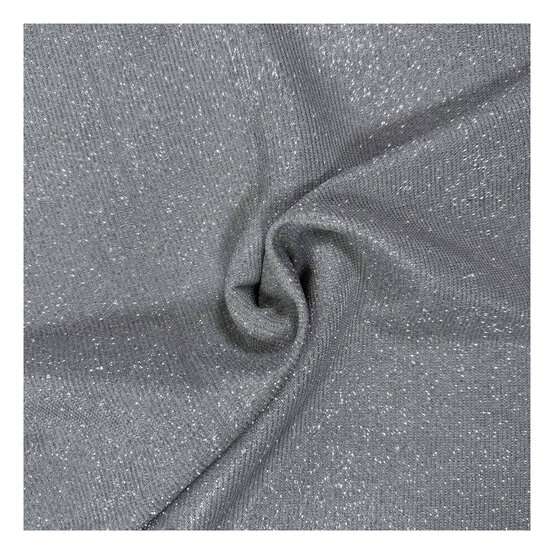 Silver Metallic Jersey Fabric by the Metre
