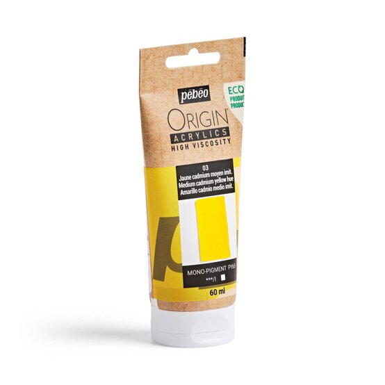 Pebeo Origin Medium Cadmium Yellow Acrylic Paint 60ml