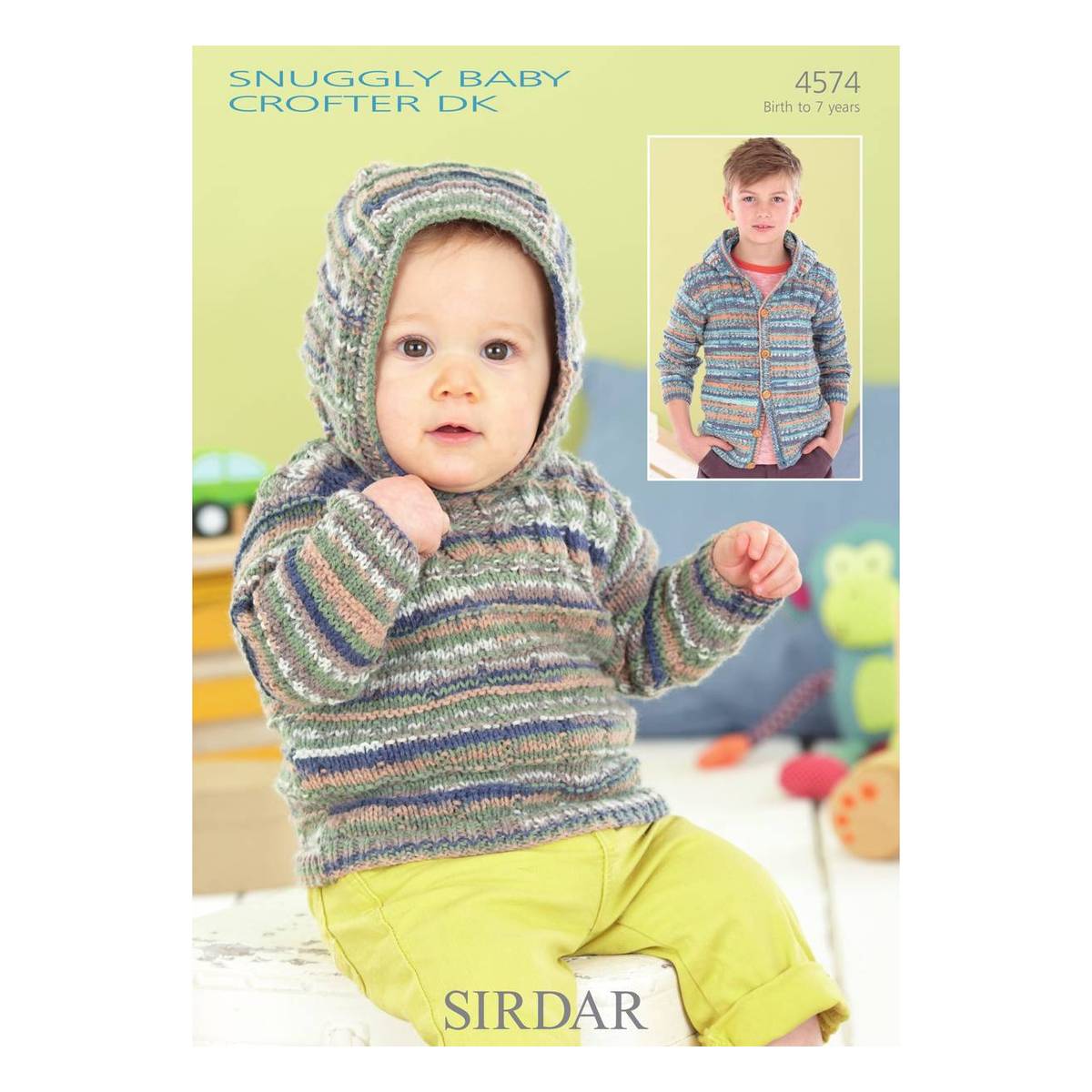 Sirdar Snuggly Baby Crofter DK Hooded Sweater and Jacket Digital Pattern 4574