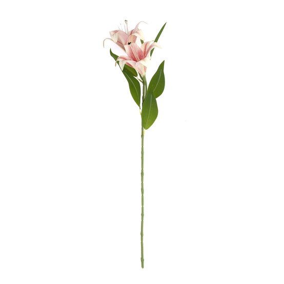 White and Pink Lily Spray 70cm