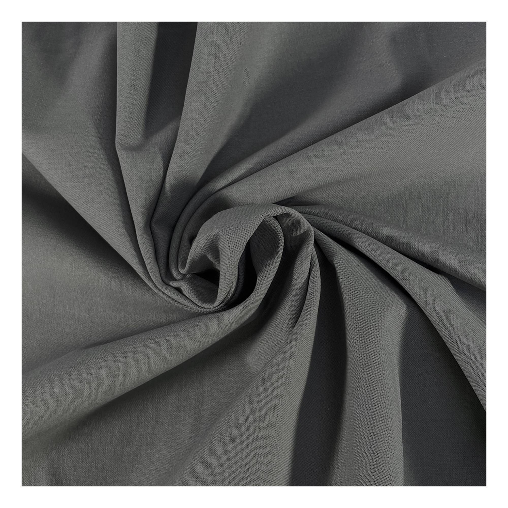 Mid Grey Cotton Homespun Fabric by the Metre